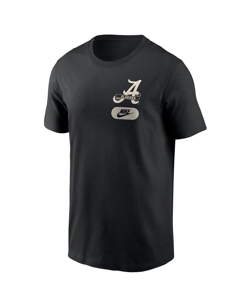 Nike Men's Black Alabama Crimson Tide Fashion 2-Hit T-Shirt