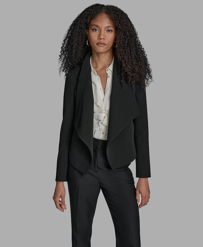 Bcbg Women's Padded Shoulder Open Front Jacket