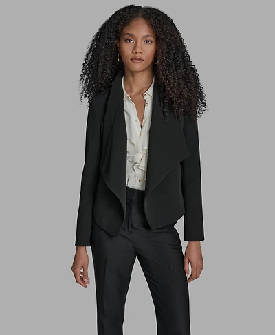 Bcbg Women's Padded Shoulder Open Front Jacket