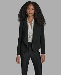 Bcbg Women's Padded Shoulder Open Front Jacket