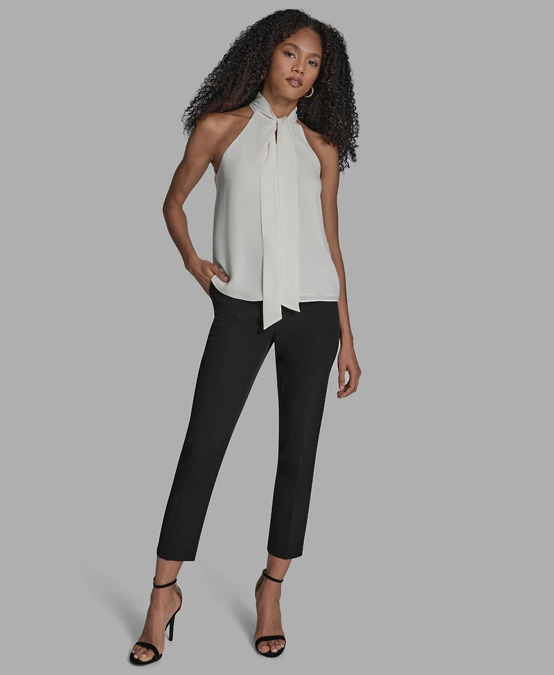 Bcbg Women's Sleeveless Tie Neck Blouse