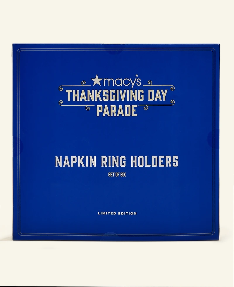 Macy's Thanksgiving Day Parade Brass Napkin Rings, Set of 6, Macy's Exclusive