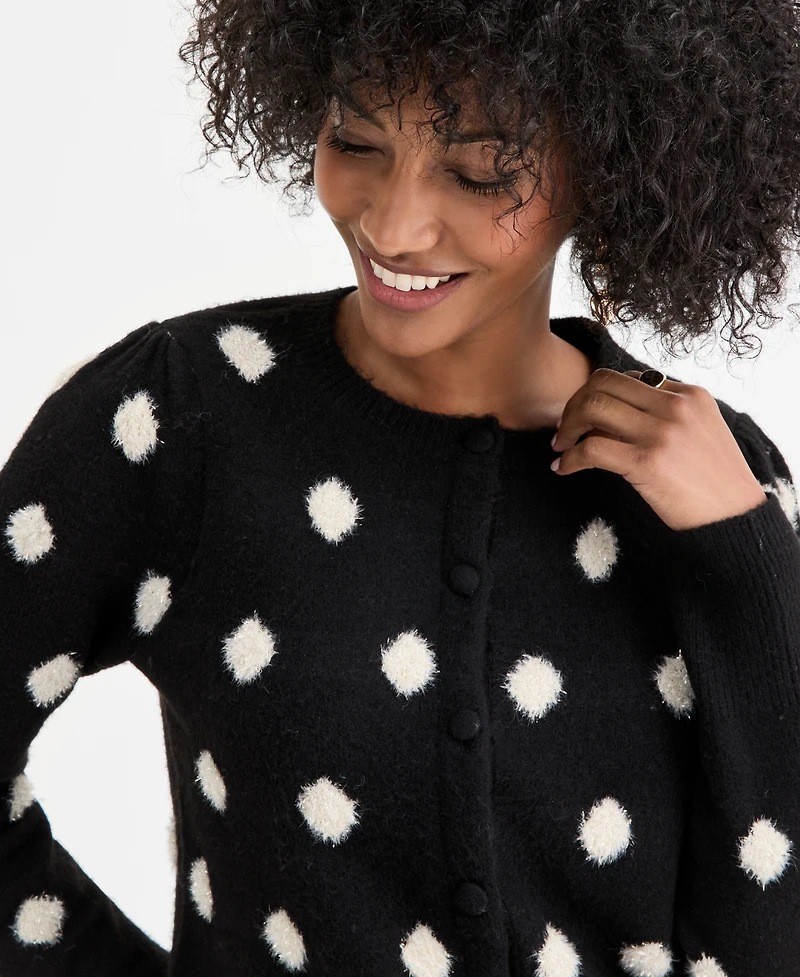On 34th Women's Long-Sleeve Eyelash Dot Cardigan Sweater, Macy's Exclusive