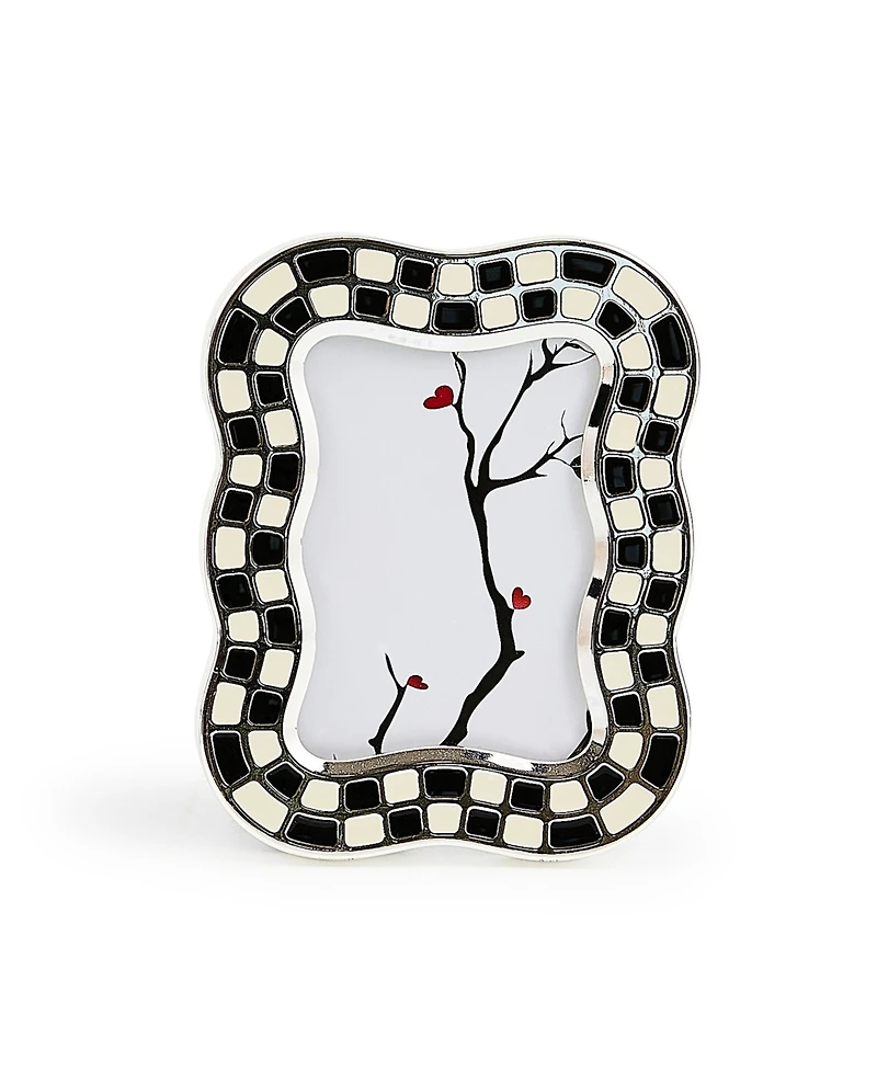 MacKenzie-Childs Wavy Check Silver Plated Frames, Set of 2