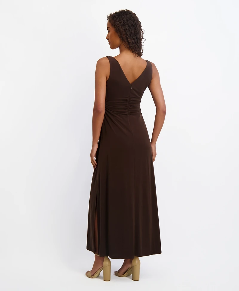 kensie Women's Draped Cowlneck Sleeveless Maxi Dress