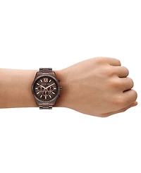 Michael Kors Men's Lexington Chronograph Brown Stainless Steel Watch, 44mm