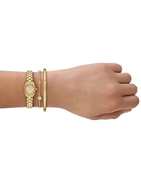 Michael Kors Women's Lexington Three-Hand Gold-Tone Stainless-Steel Watch, 19mm and Bracelet Gift Set