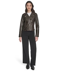 Levi's Women's Faux-Leather Asymmetric-Zip Moto Jacket