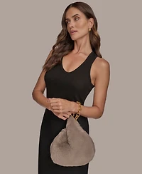 Donna Karan New York Lawrence Faux Fur Wristlet Wallet with Chain Strap