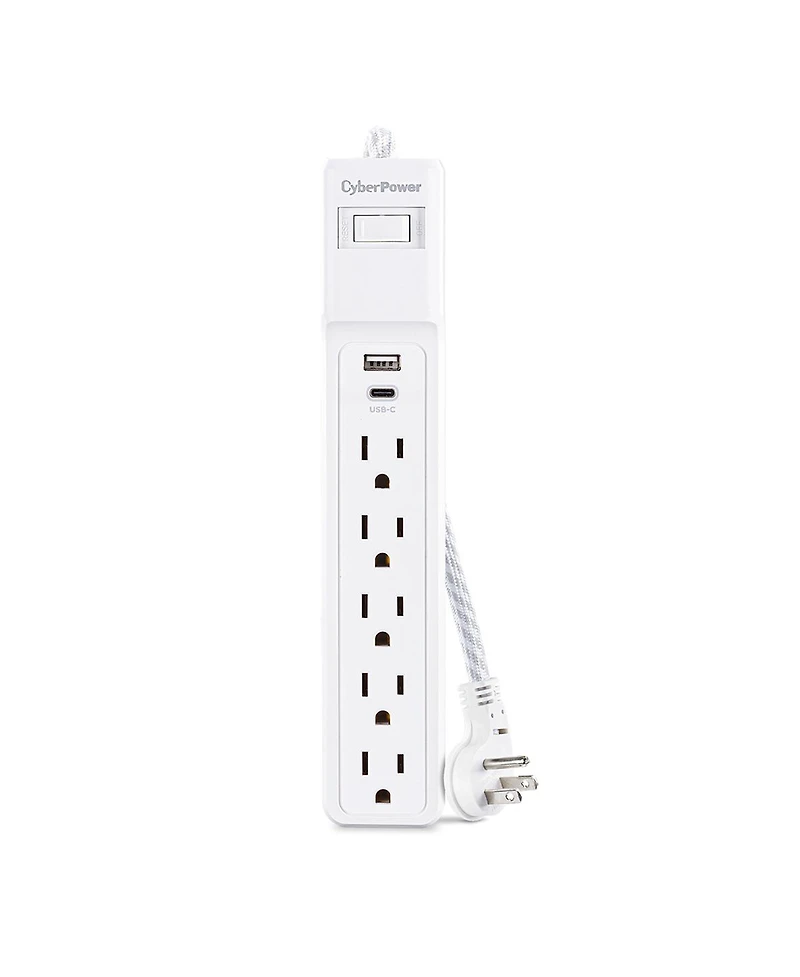 CyberPower P504UC 5-Outlet Surge Protector with Usb-a and Usb-c Port