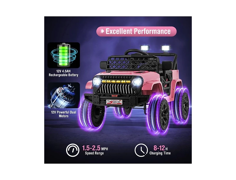 Akiudex 12V Kids Ride-On Truck with Remote Control and Music