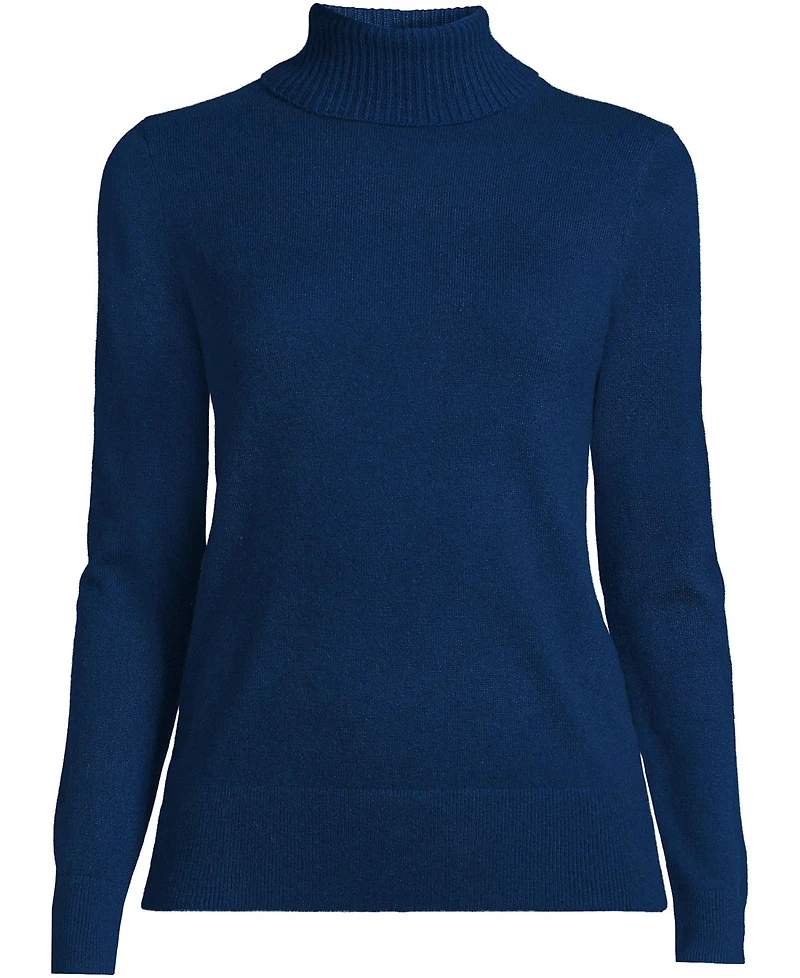 Lands' End Women's Tall Cashmere Turtleneck Sweater
