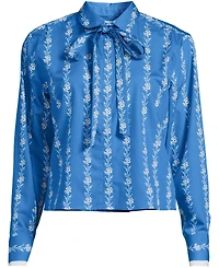 Lands' End Women's Carefree Cotton Shirt with Removable Bow