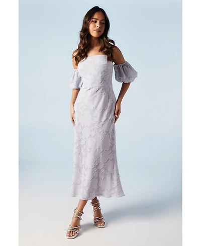 Oasis Women's Puff Sleeve Bridesmaids Midi Dress