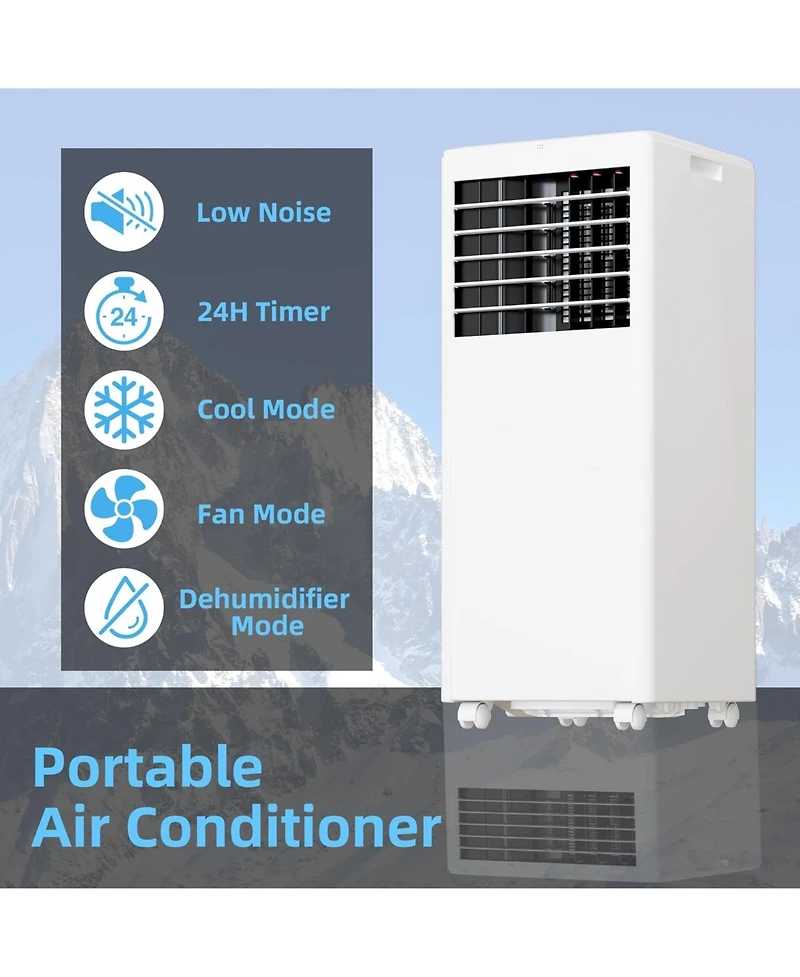 Gaomon 8,000 Btu Portable Air Conditioner - Freestanding, Low Noise, Remote Control, 24H Timer, Ideal for Bedroom, Dorms & Indoor Rooms