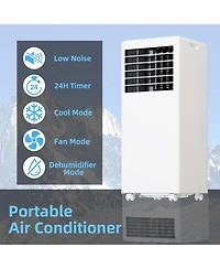 Gaomon 8,000 Btu Portable Air Conditioner - Freestanding, Low Noise, Remote Control, 24H Timer, Ideal for Bedroom, Dorms & Indoor Rooms