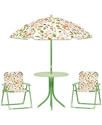 Qaba Kids Picnic Table and Chair Set, Activity with Chairs, Umbrella