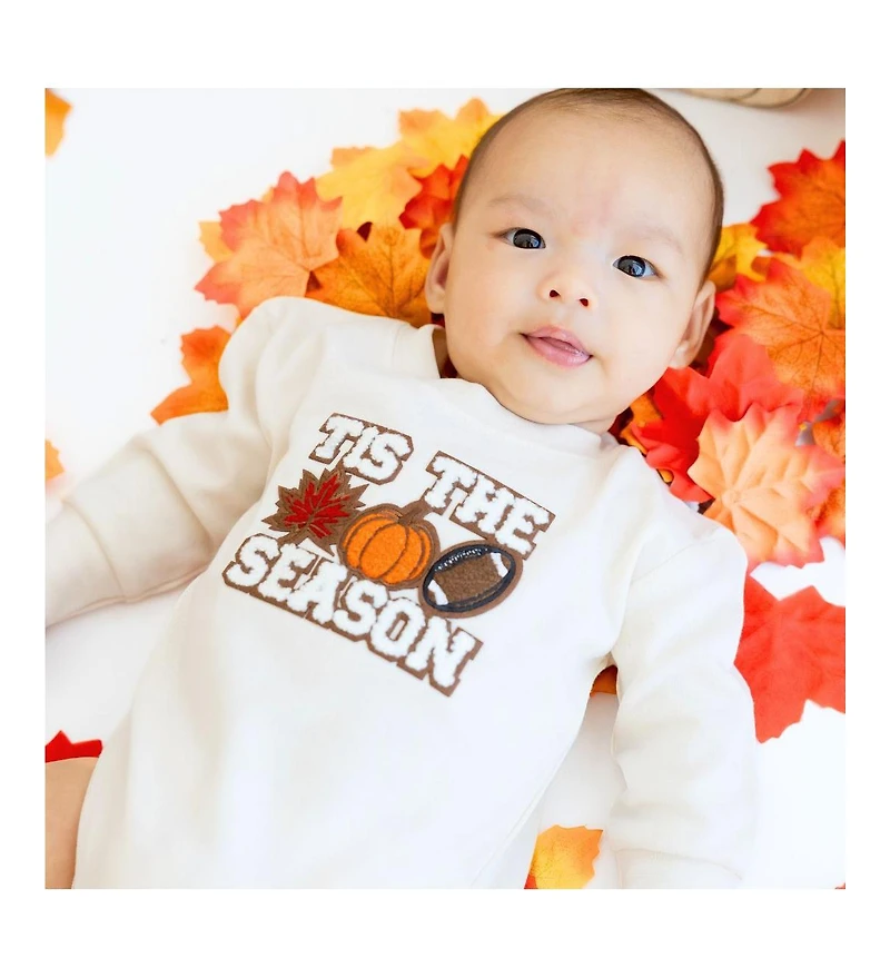 Sweet Wink Baby Boys Tis The Season Pumpkin Patch Long Sleeve Romper