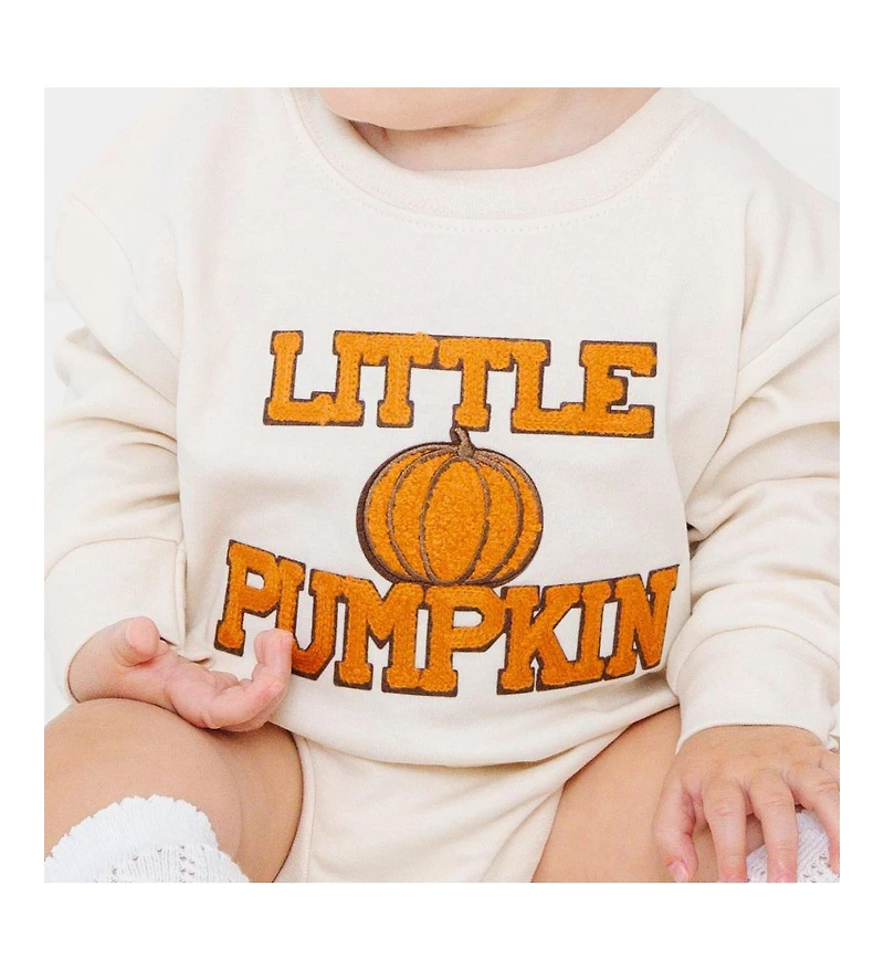 Sweet Wink Baby Girl and Boy Little Pumpkin Patch Long Sleeve Romper