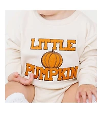 Sweet Wink Baby Girl and Boy Little Pumpkin Patch Long Sleeve Romper