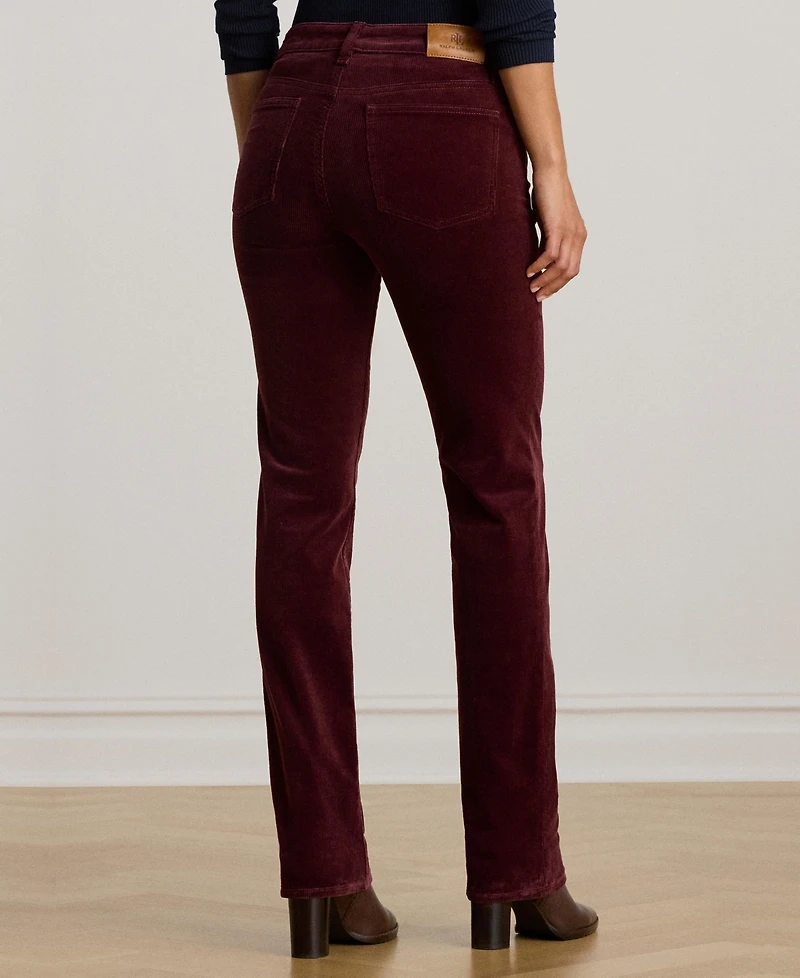 Lauren Ralph Stretch Corduroy Mid-Rise Straight Pants