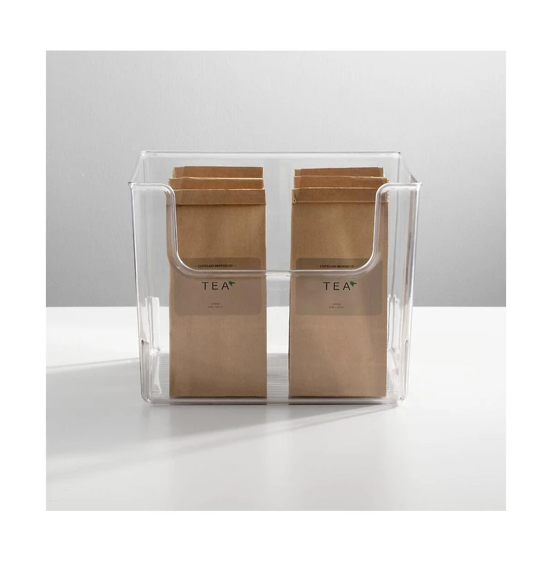 mDesign Kitchen Plastic Storage Organizer Bin with Open Front - Pack - Clear