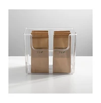 mDesign Kitchen Plastic Storage Organizer Bin with Open Front - Pack - Clear
