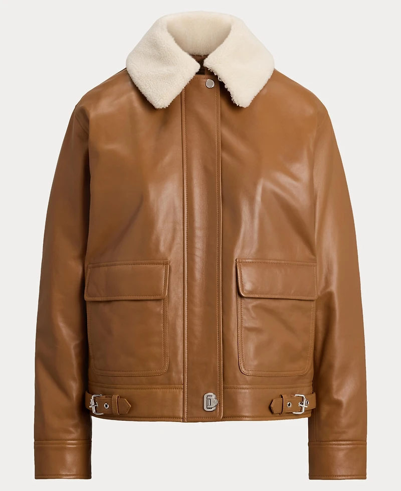 Lauren Ralph Women's Faux Shearling Trim Jacket