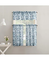 No. 918 Elodie Tonal Botanical Semi-Sheer Rod Pocket Kitchen Curtain Valance