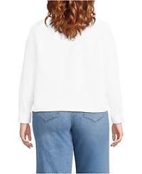 Lands' End Women's Plus No Iron Boxy Cropped Shirt