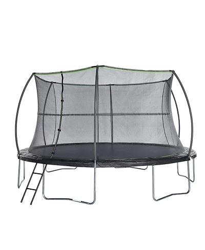 JumpKing 12' Round Trampoline with Safety Enclosure & Ladder Included – Black/Lime Green