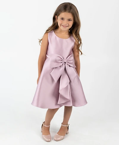 Rare Editions Toddler and Little Girls Mikado Cascade Bow Dress