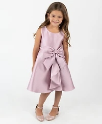 Rare Editions Toddler and Little Girls Mikado Cascade Bow Dress