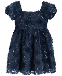 Rare Editions Toddler and Little Girls 3D Floral Embroidery Social Dress
