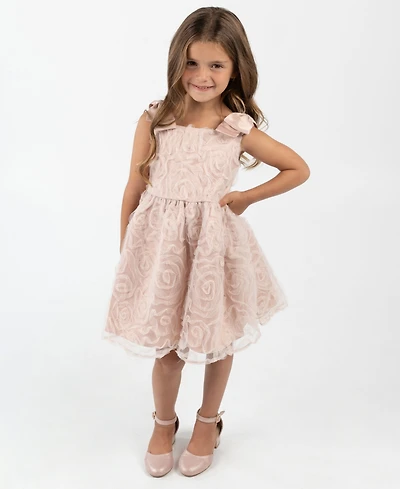 Rare Editions Toddler and Little Girls Glitter Soutache Social Dress
