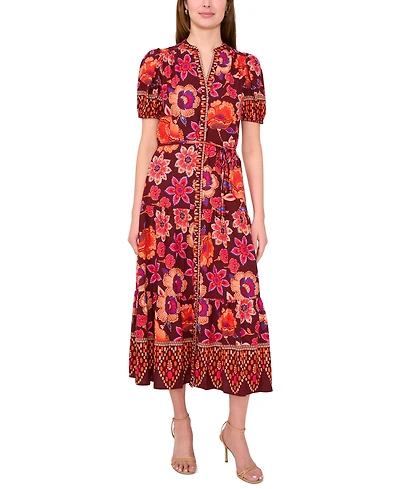 Msk Petite Puff Sleeve Maxi Dress