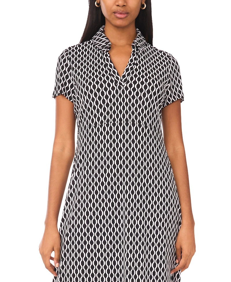 Msk Petite Short Sleeve Midi Dress