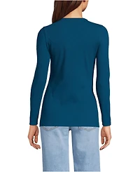 Lands' End Women's Petite Long Sleeve Micro Rib T-Shirt