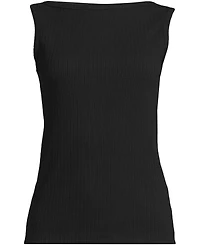 Lands' End Women's Sleeveless Pointelle Rib Boat Neck Tank