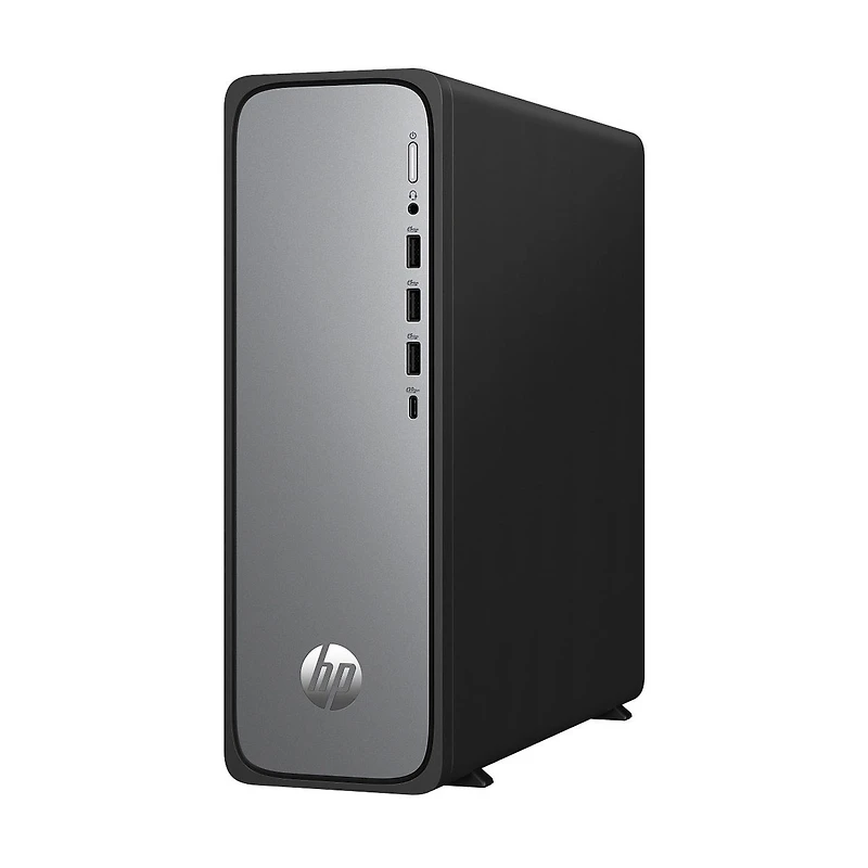 Hp OmniDesk S03-0010 Desktop Computer, Intel 300 3.9GHz, 8GB Ram, 256GB Ssd, Windows 11 Home, Jack Black/Meteor Silver
