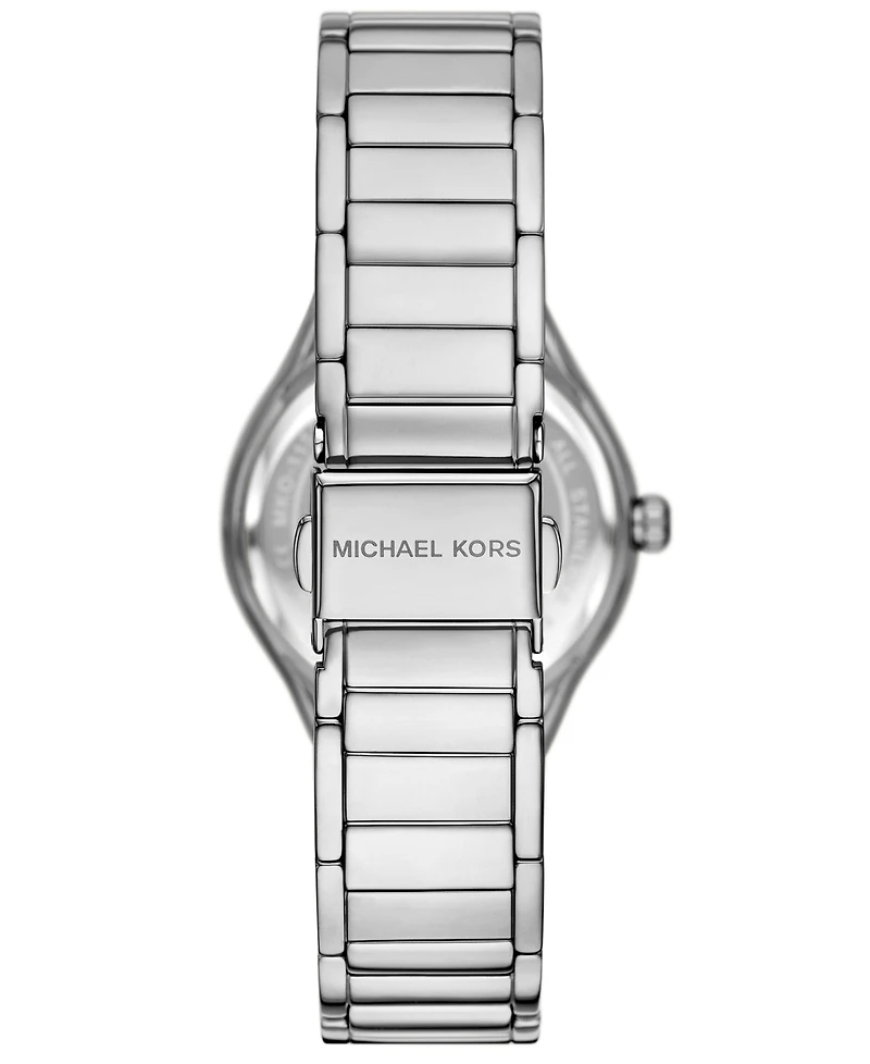 Michael Kors Women's Sylvia Three-Hand Silver-Tone Stainless Steel Watch, 33mm