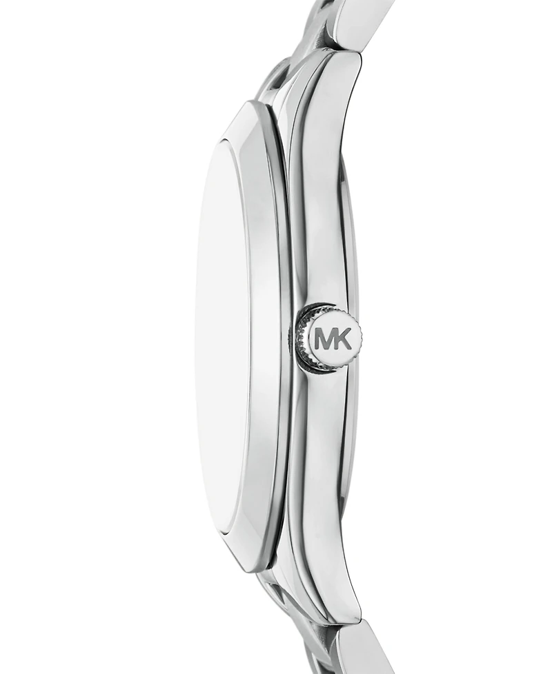 Michael Kors Women's Slim Runway Three-Hand Silver-Tone Stainless Steel Watch and Jewelry Set, 32mm