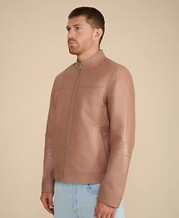 Furniq Uk Men's Leather Racer Jacket