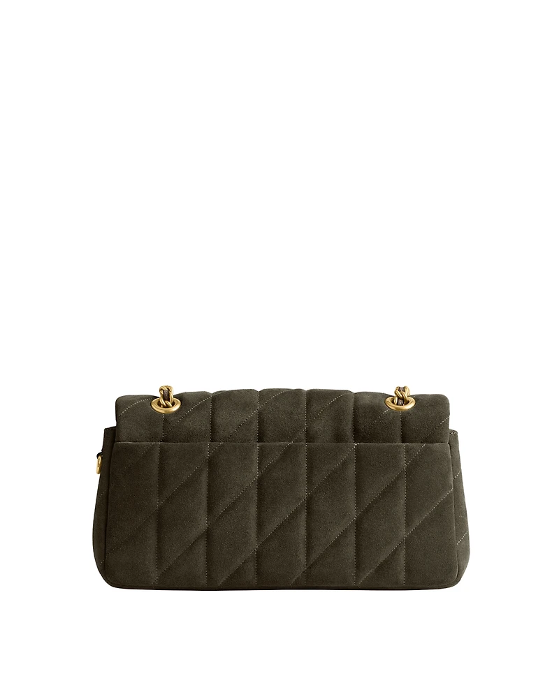 Coach Quilted Tabby Medium Suede Shoulder Bag 26