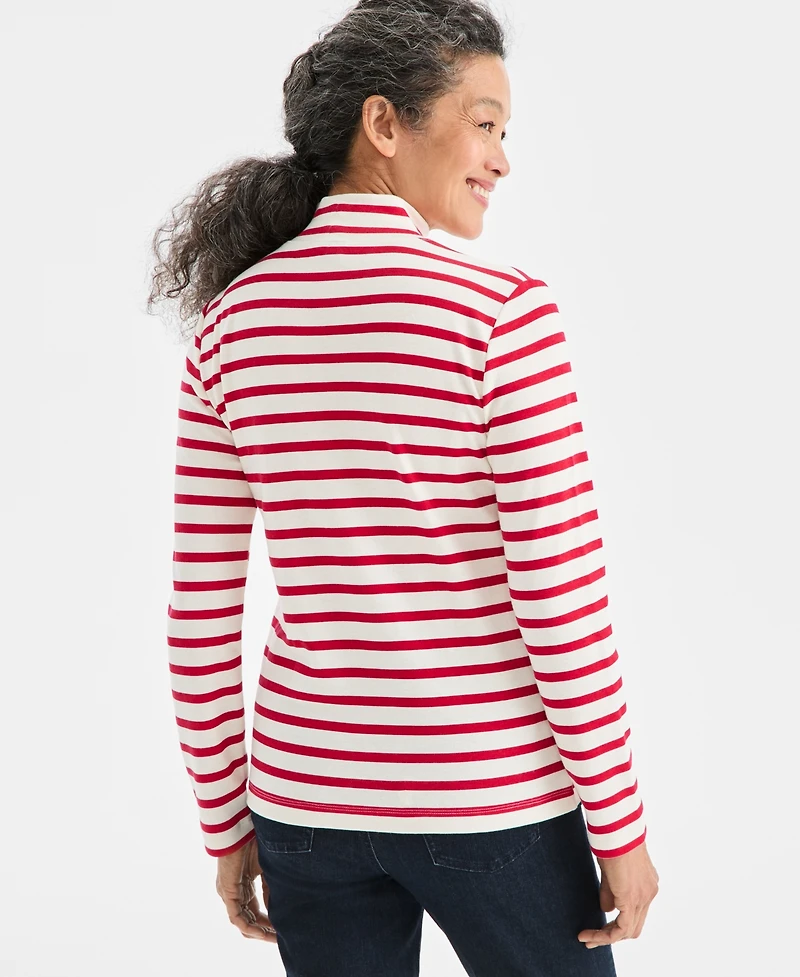 Style & Co Women's Printed Mock-Neck Knit Top, Macy's Exclusive