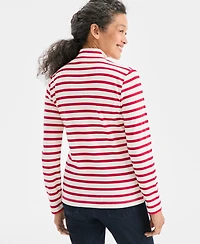 Style & Co Women's Printed Mock-Neck Knit Top, Macy's Exclusive