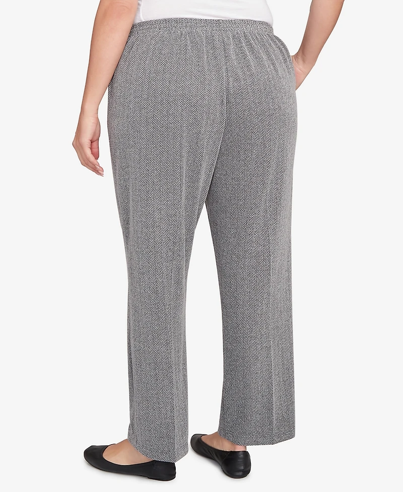 Alfred Dunner Plus Jet Setter Herringbone Knit Short Length Pants