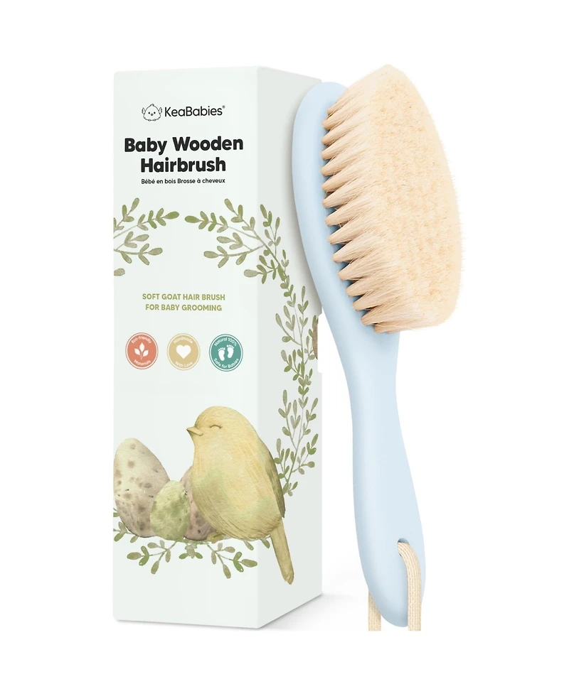 KeaBabies Baby Hair Brush, Oval Cradle Cap Soft Brush for Infant, Newborn Hairbrush Girls, Boys, Scalp