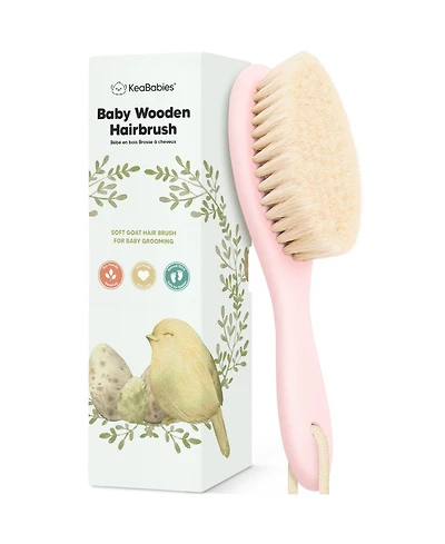 KeaBabies Baby Hair Brush, Oval Cradle Cap Soft Brush for Infant, Newborn Hairbrush Girls, Boys, Scalp