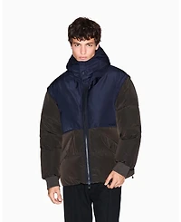 A|X Armani Exchange Men's Color Block Hooded Puffer Jacket